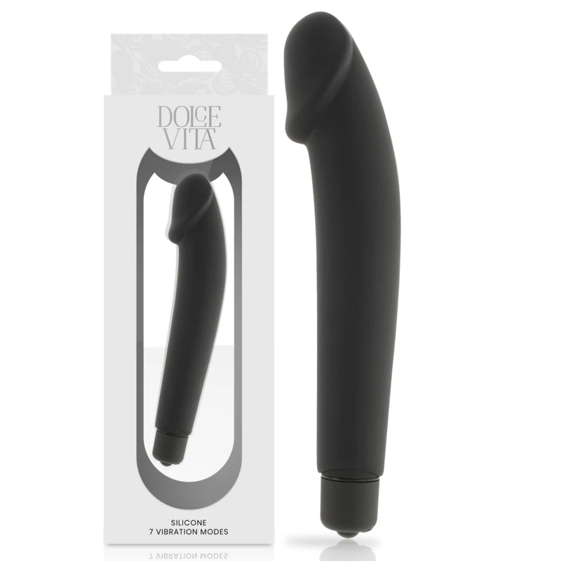 VIBRADOR REALÍSTICO EM SILICONE PRETO - Sex Shop Sexy