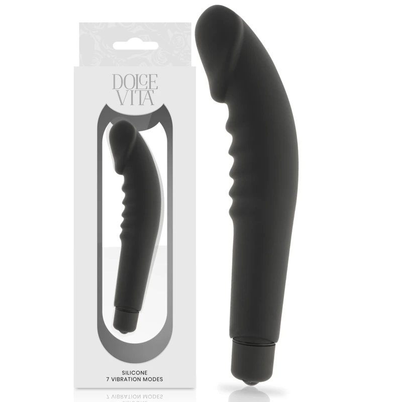REALÍSTICO PRAZER VIBRADOR SILICONE PRETO - Sex Shop Sexy