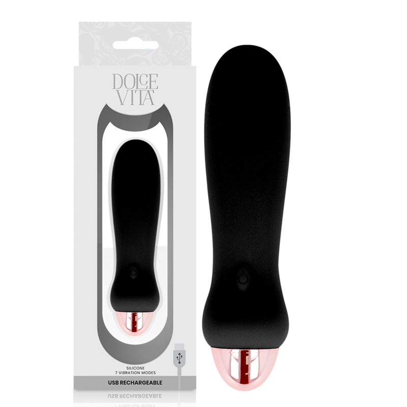 DOLCE VITA - VIBRADOR RECARREGÁVEL FIVE PRETO 7 VELOCIDADES