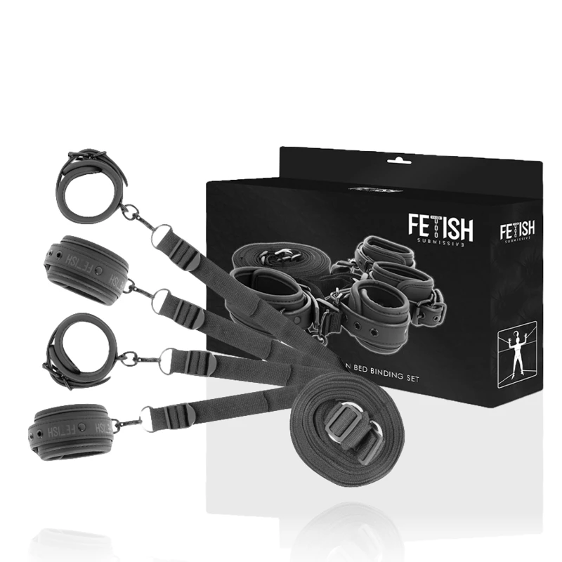 CONJUNTO DE ALGEMAS E AMARRAS COM FORRO DE NEOPRENO - Sex Shop Sexy