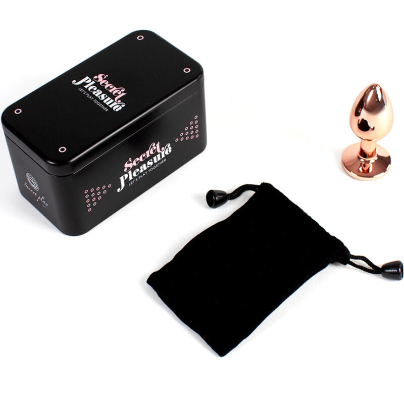 Secretplay - Plug Anal De Metal Ouro Rosa Tamanho Pequeno 7 Cm