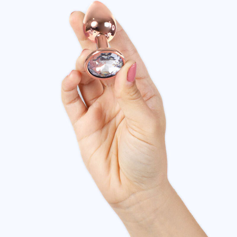 Secretplay - Plug Anal De Metal Ouro Rosa Tamanho Pequeno 7 Cm