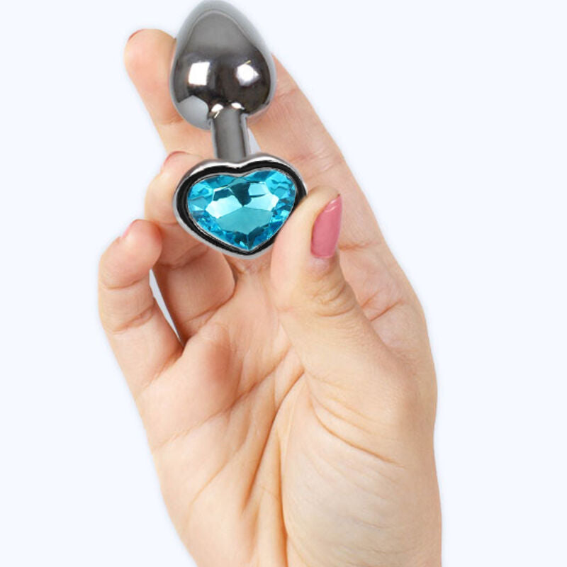 Secretplay - Plug Anal De Metal Corao Azul Tamanho Pequeno 7 Cm