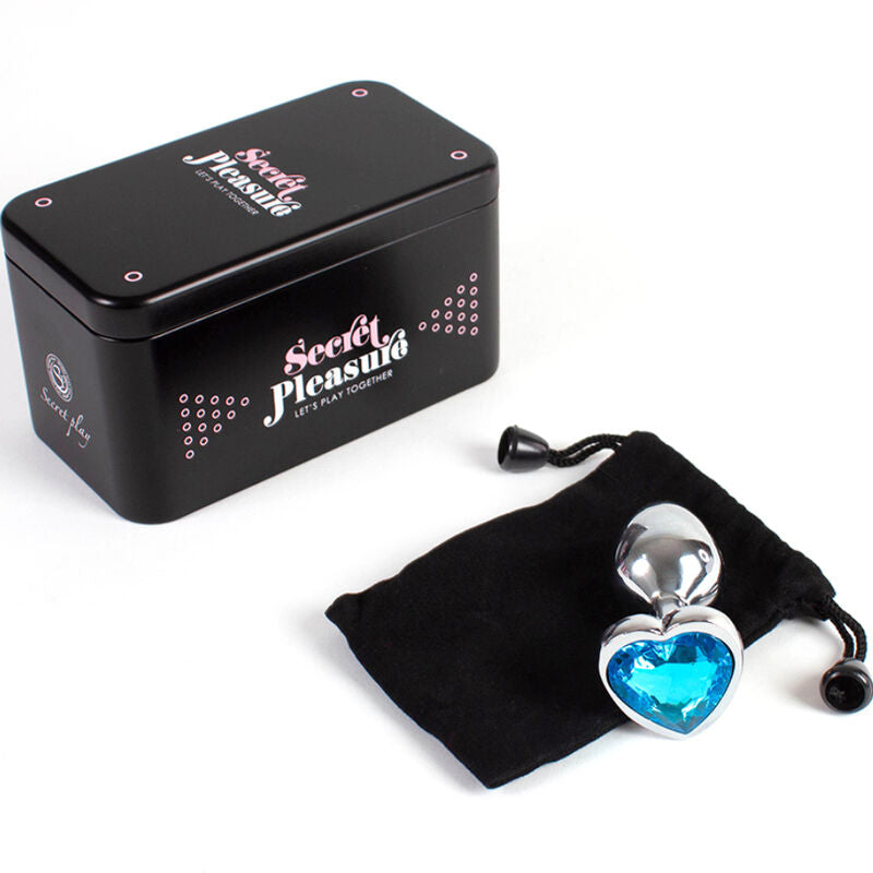 Secretplay - Plug Anal De Metal Corao Azul Tamanho Pequeno 7 Cm