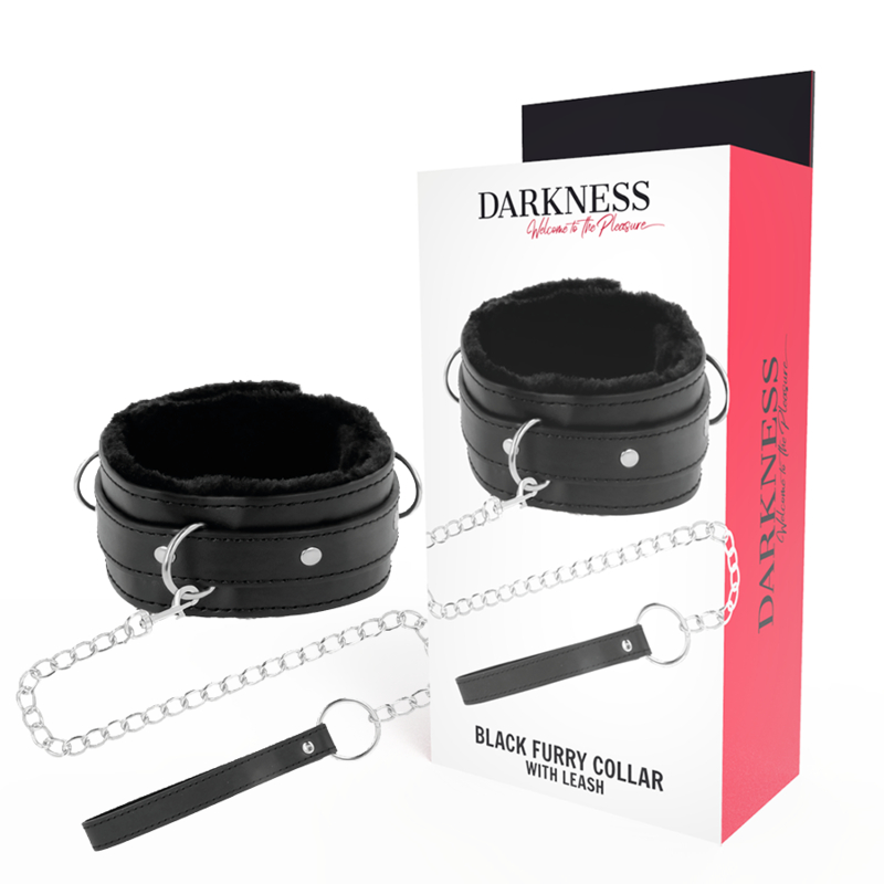 DARKNESS - COLAR DE POSTURA CONFORTÁVEL COM CORRENTE EM PELE