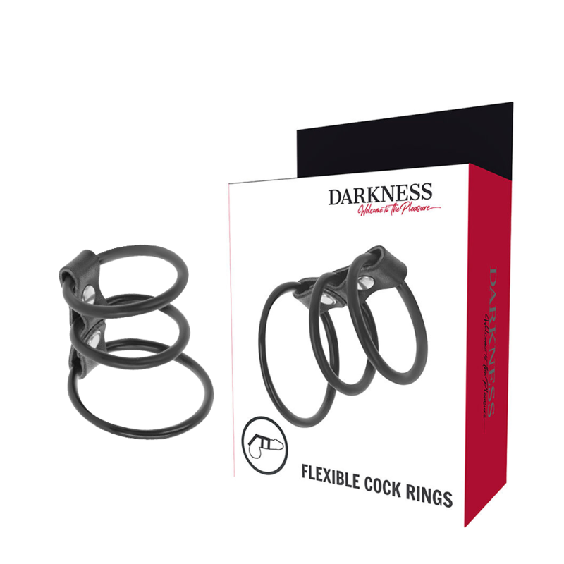 DARKNESS - CONJUNTO 3 ANÉIS PÊNIS FLEXÍVEIS