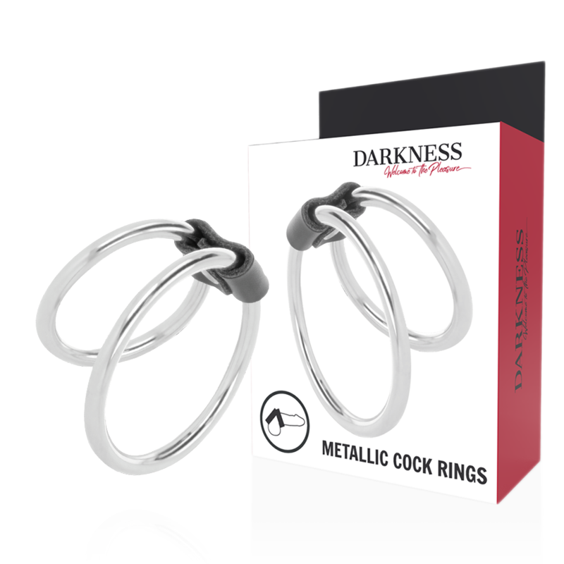 DARKNESS - ANEL DUPLO EM METAL PARA PÊNIS
