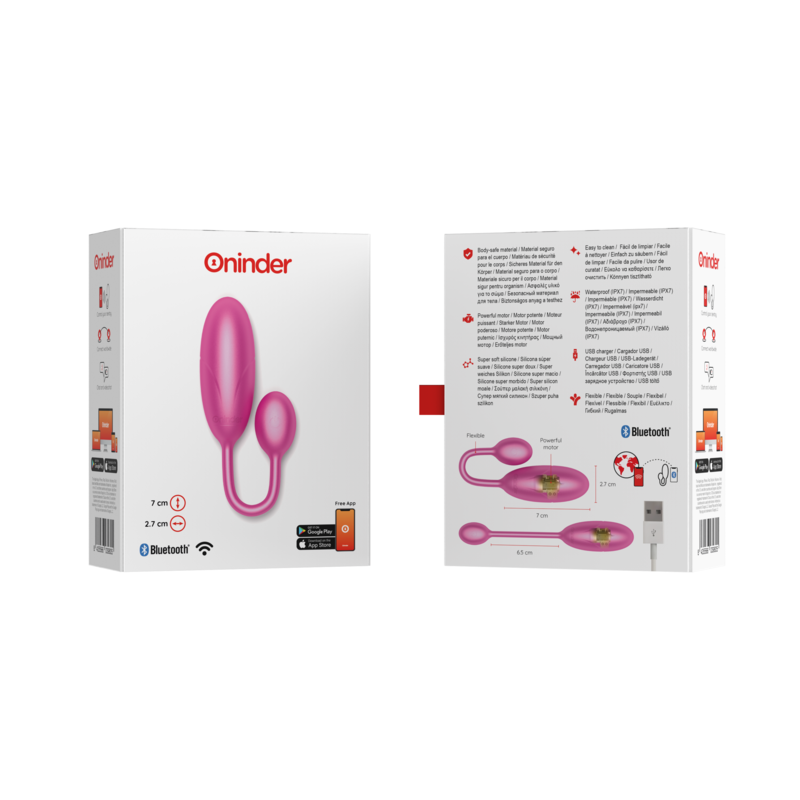 ONINDER - DENVER PINK VIBRATING EGG 7 X 2.7 CM WITH APP