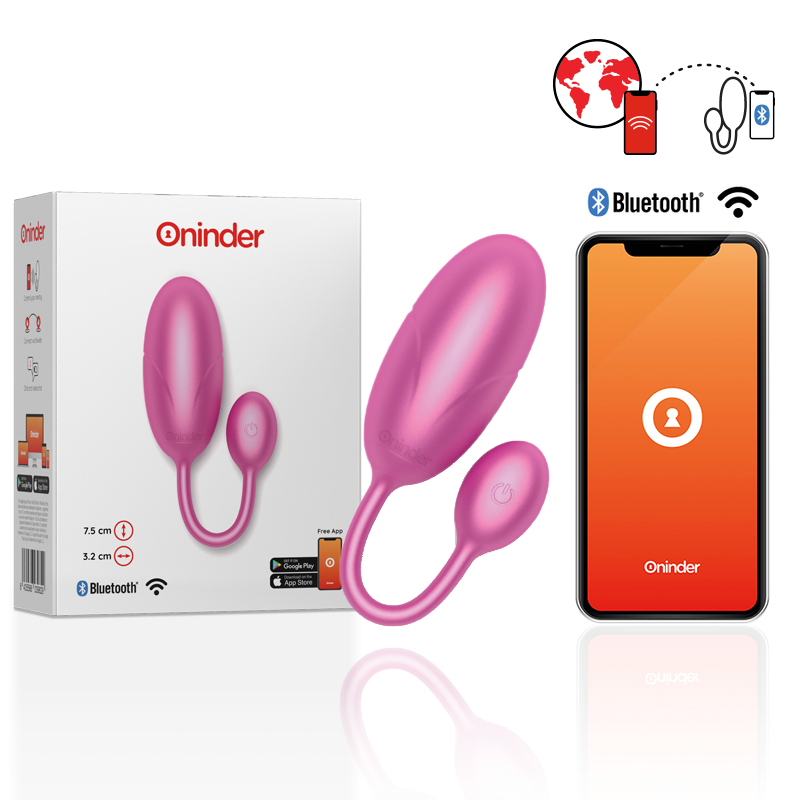 ONINDER - TOKYO OVO VIBRADOR ROSA 7.5 X 3.2 CM COM APP