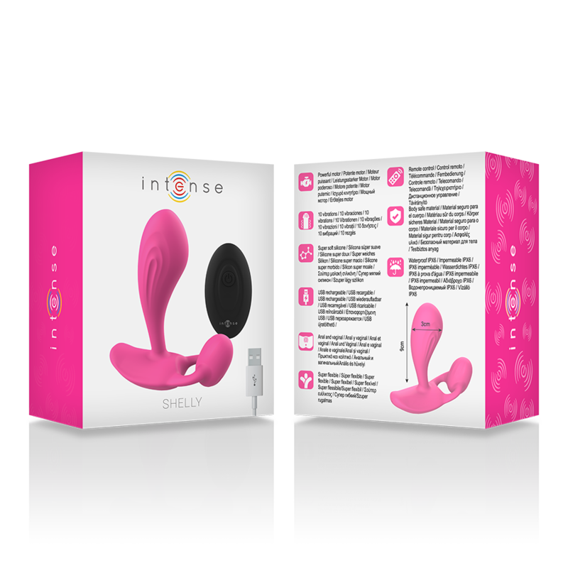 INTENSE - SHELLY DUO ANAL-PERÍNEO, VAGINAL-CLITÓRIS REMOTO ROSA