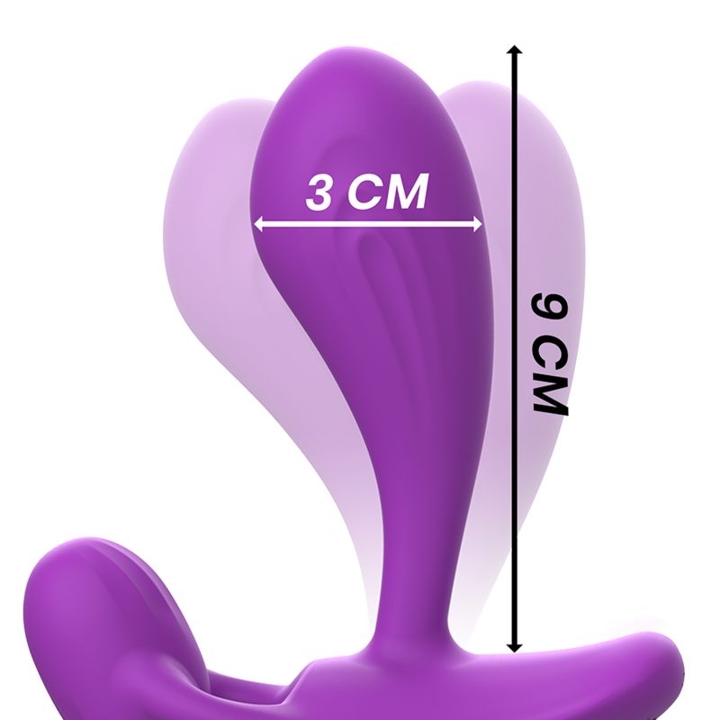 INTENSE - SHELLY DUO ANAL-PERÍNEO, VAGINAL-CLITÓRIS REMOTO ROXO