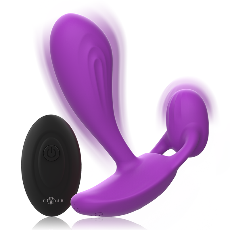 INTENSE - SHELLY DUO ANAL-PERÍNEO, VAGINAL-CLITÓRIS REMOTO ROXO