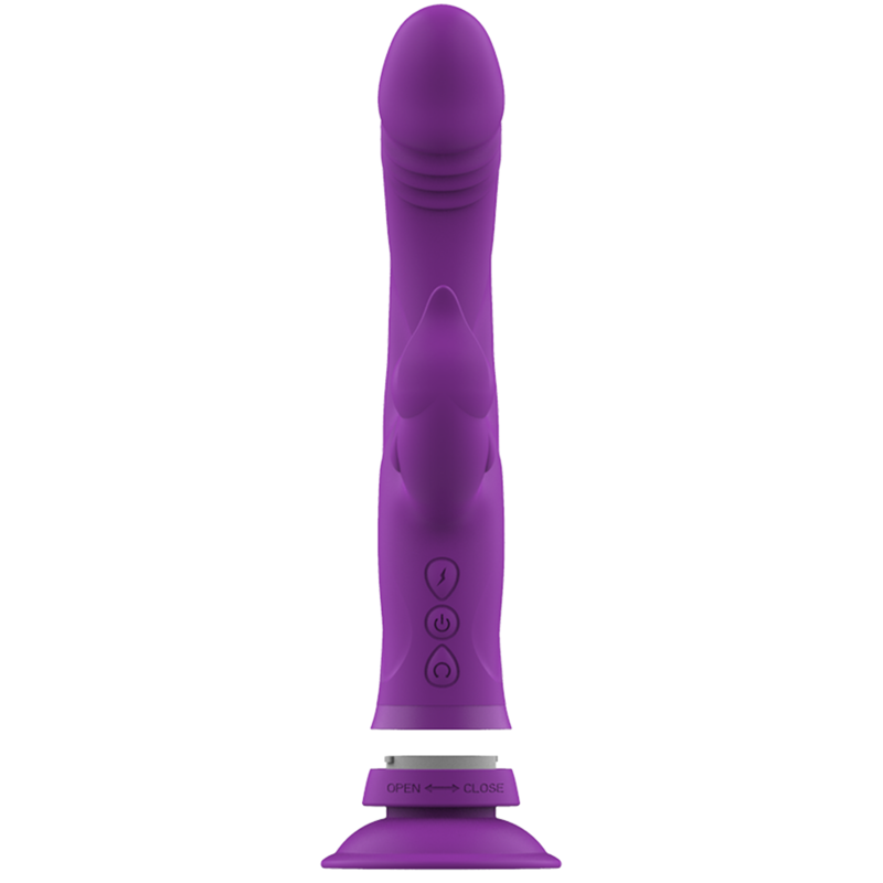 INTENSE - CASANOVA VIBRADOR RABBIT SILICONE TRIPLO MOTOR ROXO