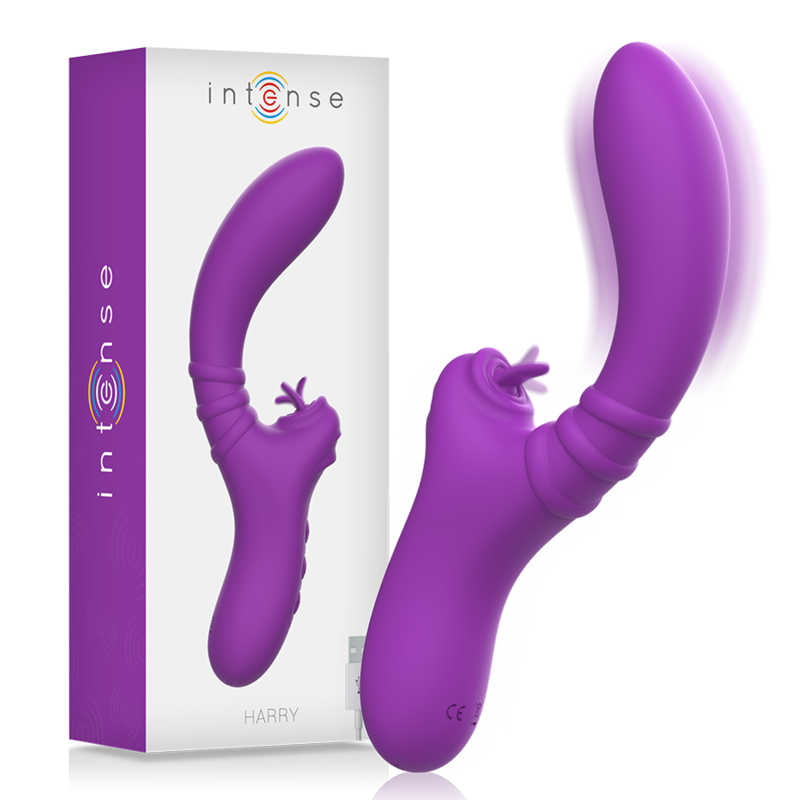 INTENSE - HARRY VIBRADOR FLEXÍVEL COM LÍNGUA ROXO