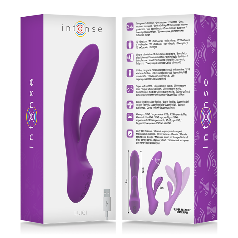 INTENSE - LUIGI VIBRADOR RABBIT SILICONE LÍQUIDO ROXO