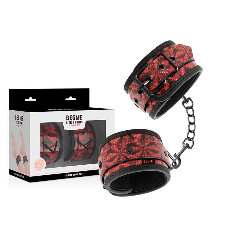 Begme - Punhos De Tornozelo Premium Red Edition Com Forro De Neoprene