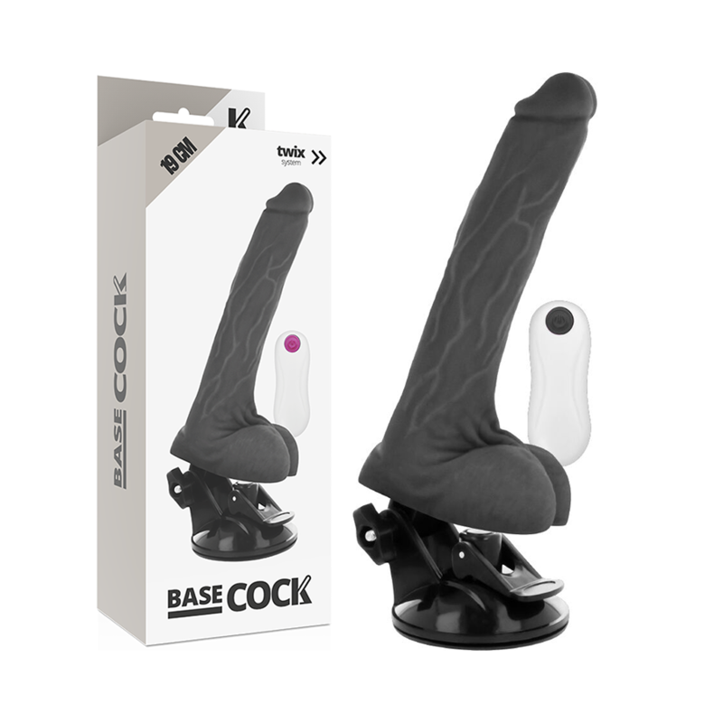 BASECOCK - REALISTIC VIBRATOR WITH NATURAL REMOTE CONTROL 19 CM -Ø- 4 CM