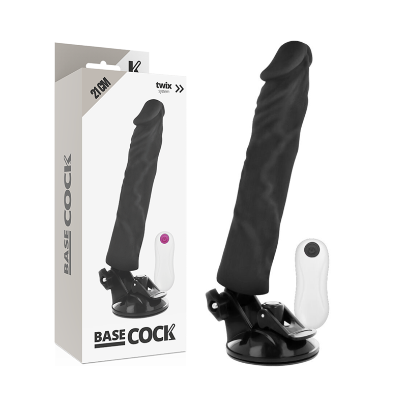 BASECOCK - REALISTIC VIBRATOR WITH NATURAL REMOTE CONTROL 21 CM -Ø- 4 CM