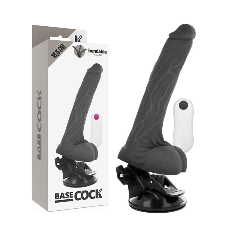 BASECOCK - REALISTIC ARTICULATED VIBRATOR WITH NATURAL REMOTE CONTROL 18.5 CM -O- 4 CM
