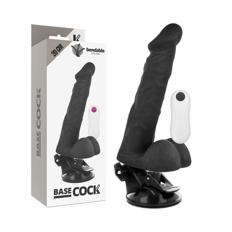 BASECOCK - REALISTIC ARTICULATED VIBRATOR WITH NATURAL REMOTE CONTROL 20 CM -O- 4.5 CM