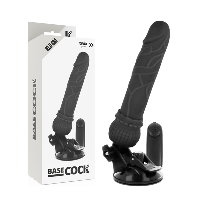 BASECOCK - REALISTIC VIBRATOR WITH NATURAL REMOTE CONTROL 19.5 CM -O- 4 CM