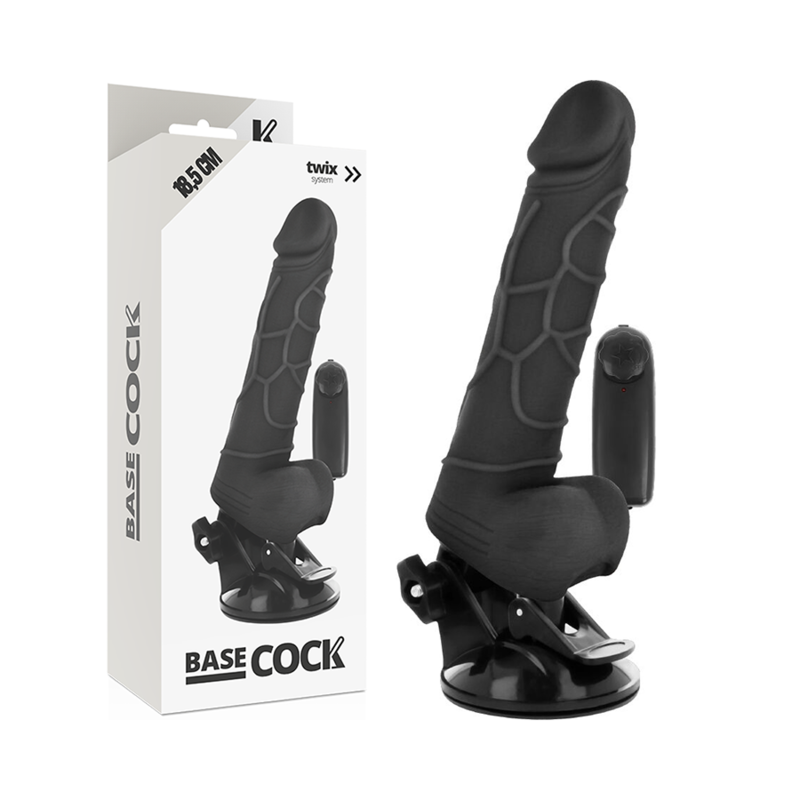 BASECOCK - REALISTIC VIBRATOR WITH NATURAL REMOTE CONTROL 18.5 CM -O- 4 CM