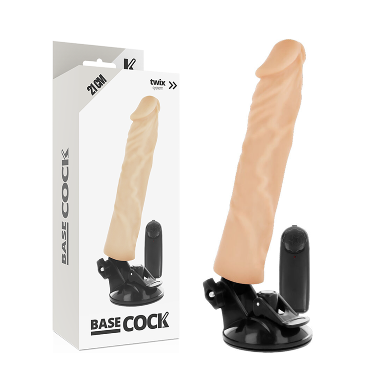 BASECOCK - VIBRADOR REALISTA COM CONTROLO REMOTO NATURAL 21 CM -O- 4 CM