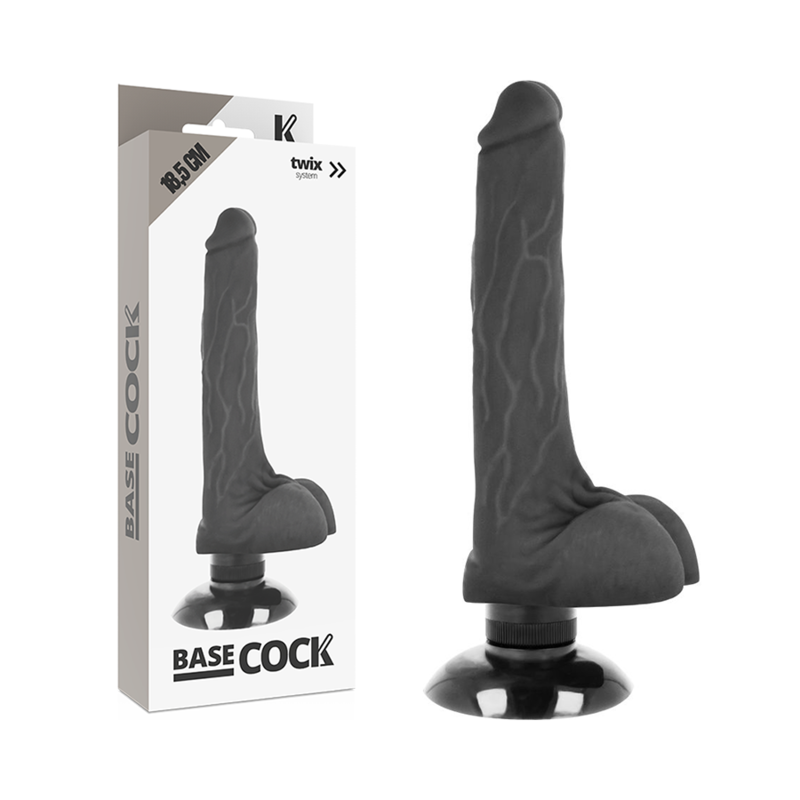 BASECOCK - REALISTIC 2-IN-1 NATURAL VIBRATOR 18.5 CM -O- 4 CM