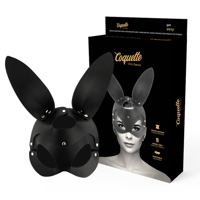 Coquette Chic Desire - Mscara De Couro Vegano Com Orelhas De Coelho