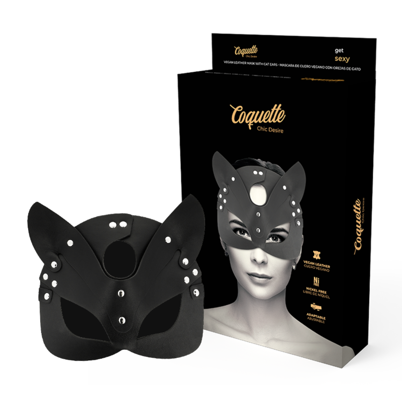 Coquette Chic Desire - Mscara De Couro Vegano Com Orelhas De Gato