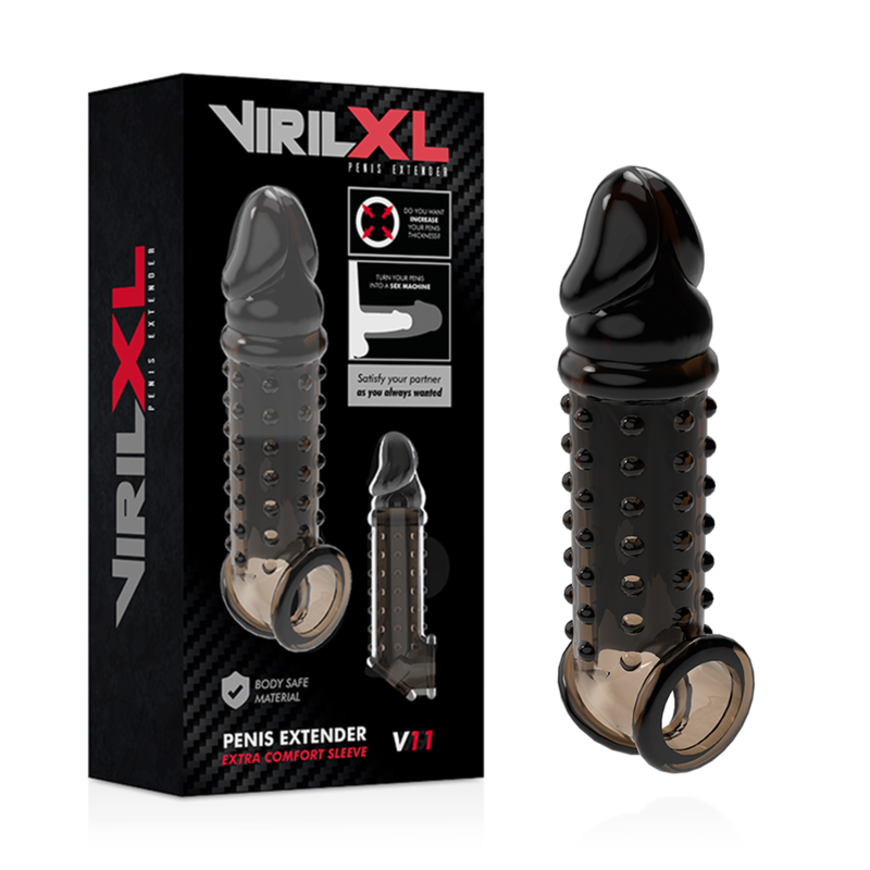 VIRILXL - EXTENSÃO E CAPA DE PÊNIS V11 PRETO
