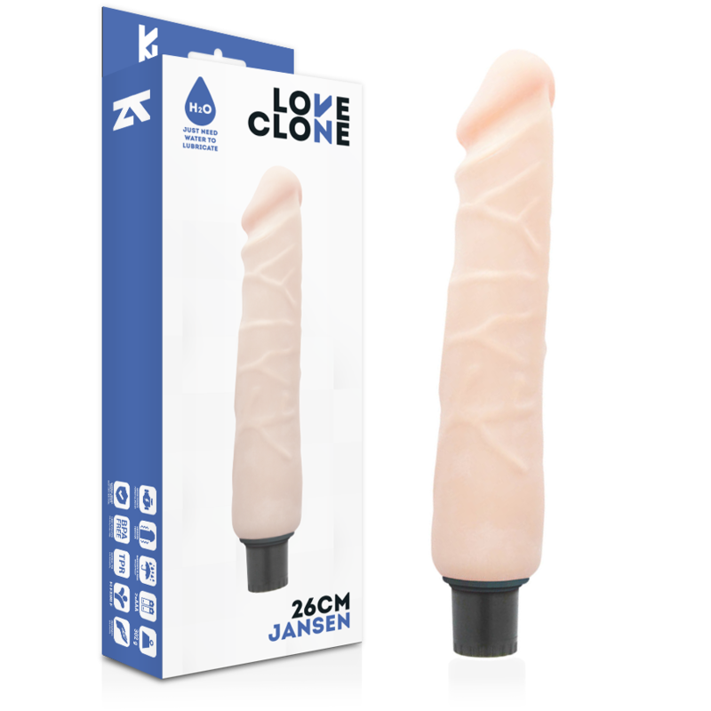 Loveclone - Vibrador Auto Lubrificante Jansen 26 Cm -O- 4.2 Cm