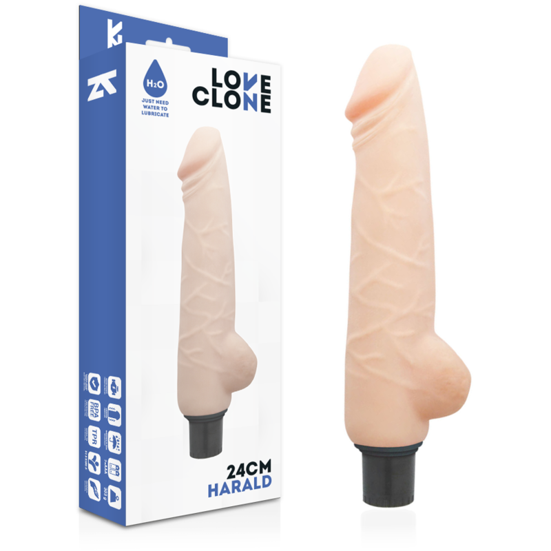 Loveclone - Vibrador Auto Lubrificante Harald 24 Cm -O- 4 Cm