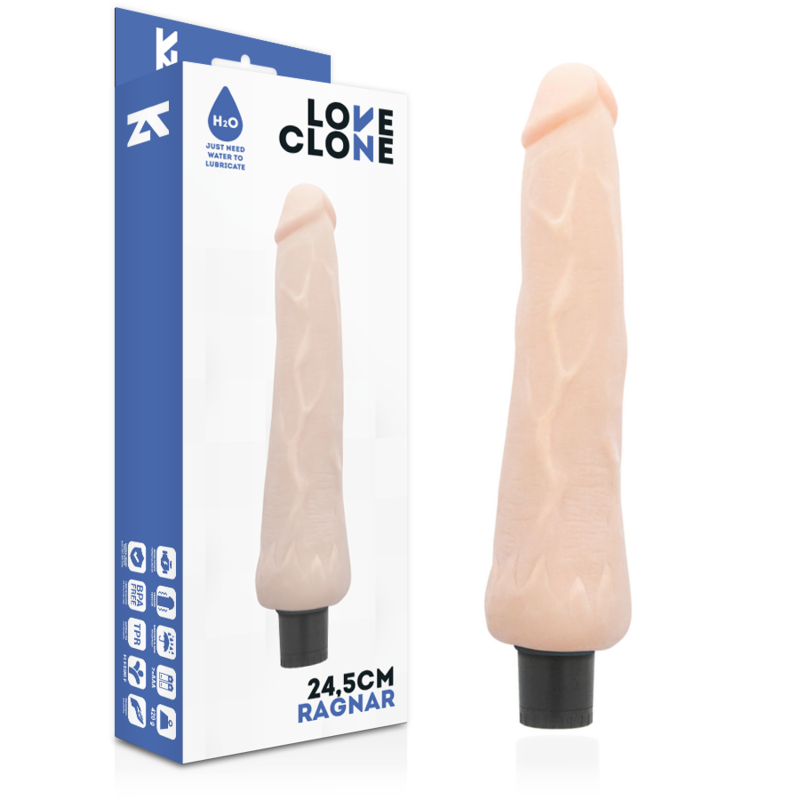 Loveclone - Vibrador Auto Lubrificante Ragnar 24.5 Cm -O- 3.5 Cm