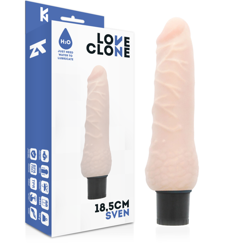 Loveclone - Vibrador Auto Lubrificante Sven 18.5 Cm -O- 3.3 Cm