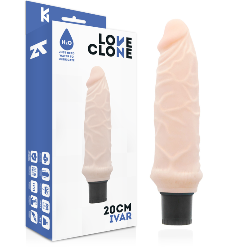 Loveclone - Vibrador Auto Lubrificante Ivar 20 Cm -O- 3.7 Cm