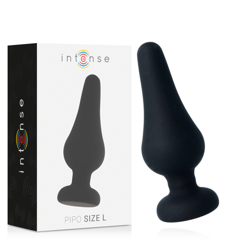 INTENSE - PLUG ANAL PIPO L EM SILICONE PRETO 13 CM - Sex Shop Sexy