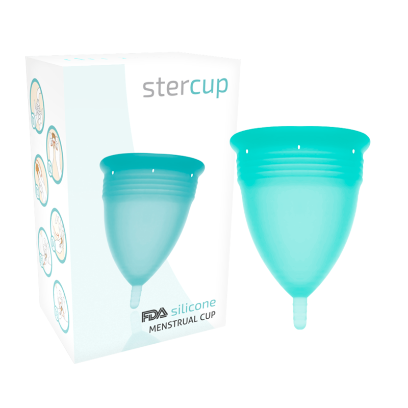 STERCUP - COPO MENSTRUAL FDA SILICONE AZUL AQUA - TAMANHO L