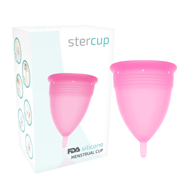 STERCUP - COPO MENSTRUAL FDA SILICONE ROSA - TAMANHO L