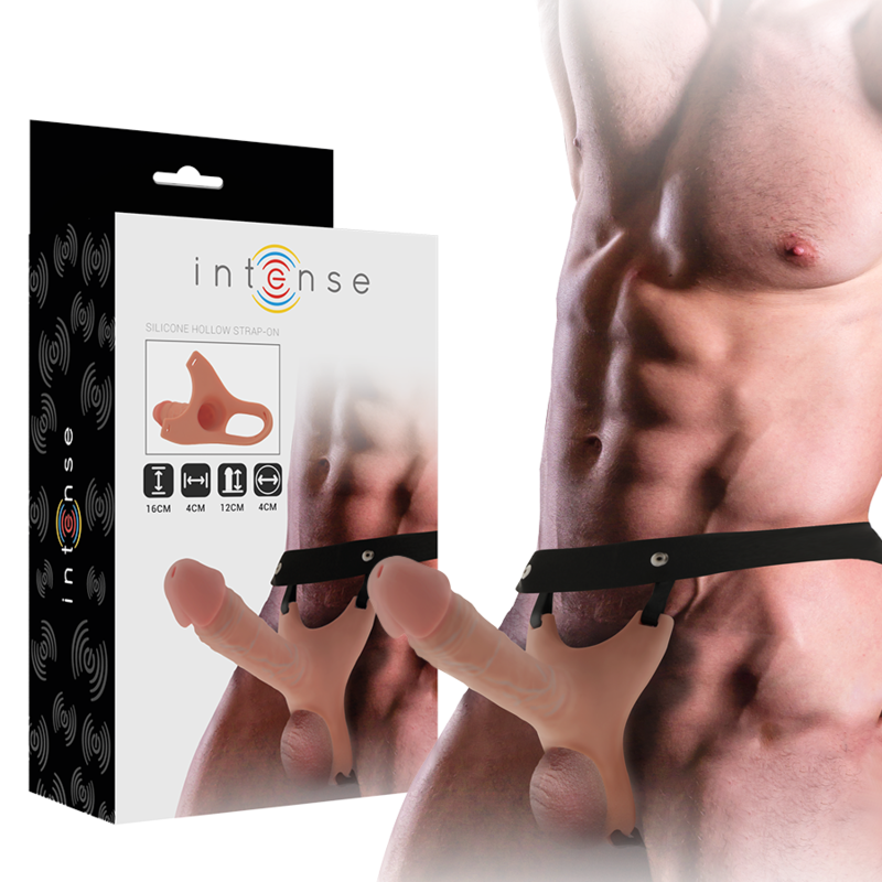 INTENSE - ARNÊS OCO COM DILDO EM SILICONE 16 X 3.5 CM