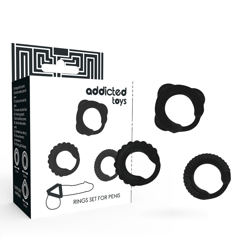 Addicted Toys - Conjunto De Anel C - Preto