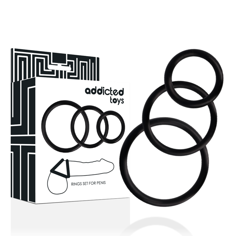 Addicted Toys - Conjunto De Anéis De Para Pénis Preto