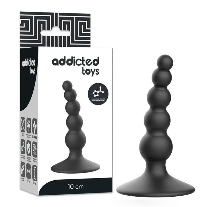 Addicted Toys - Plug Sexual Anal 10 Cm Preto