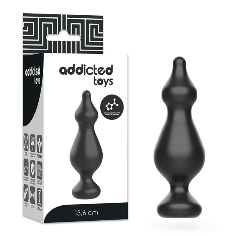 ADDICTED TOYS - PLUG SEXUAL ANAL 13.6 CM PRETO