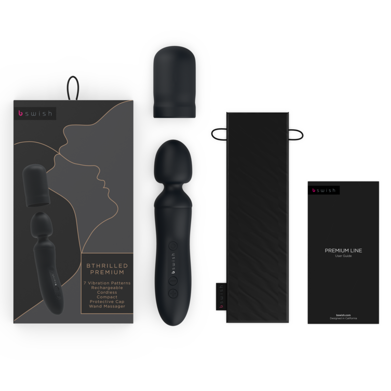 B SWISH - BTHRILLED WAND VIBRATOR PREMIUM BLACK