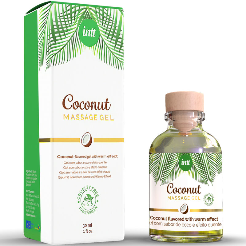 INTT - GEL DE MASSAGEM VEGANO COM SABOR A COCO E EFEITO CALOR