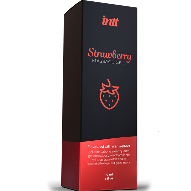INTT MASSAGE & ORAL SEX - GEL DE MASSAGEM SABOR A MORANGO EFEITO CALOR
