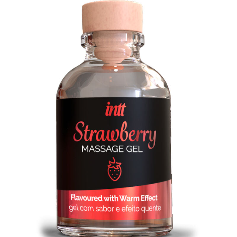 INTT MASSAGE & ORAL SEX - GEL DE MASSAGEM SABOR A MORANGO EFEITO CALOR