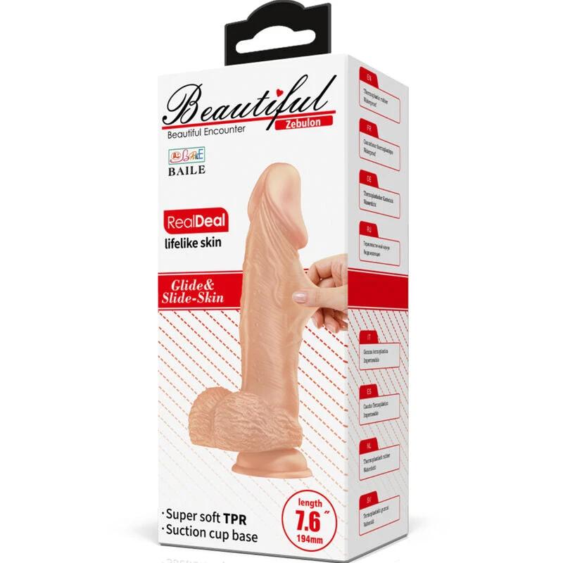 ENCONTRO BELO ZEBULON DILDO REALÍSTICO FLEXÍVEL 19,4 CM NATURAL - Sex Shop Sexy