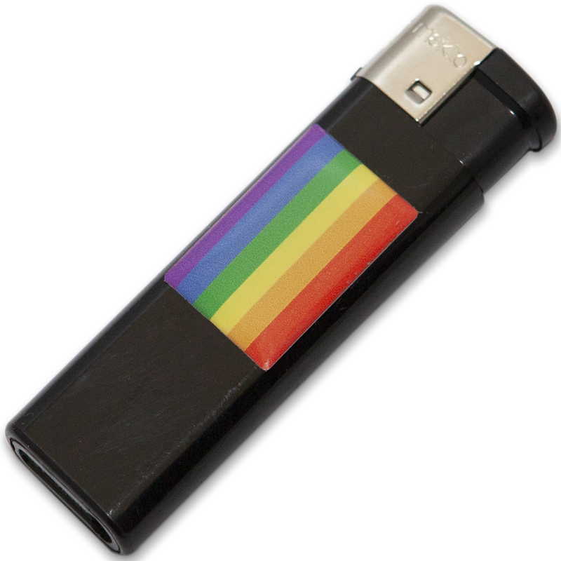 PRIDE - ISQUEIRO PRETO COM BANDEIRA LGBT